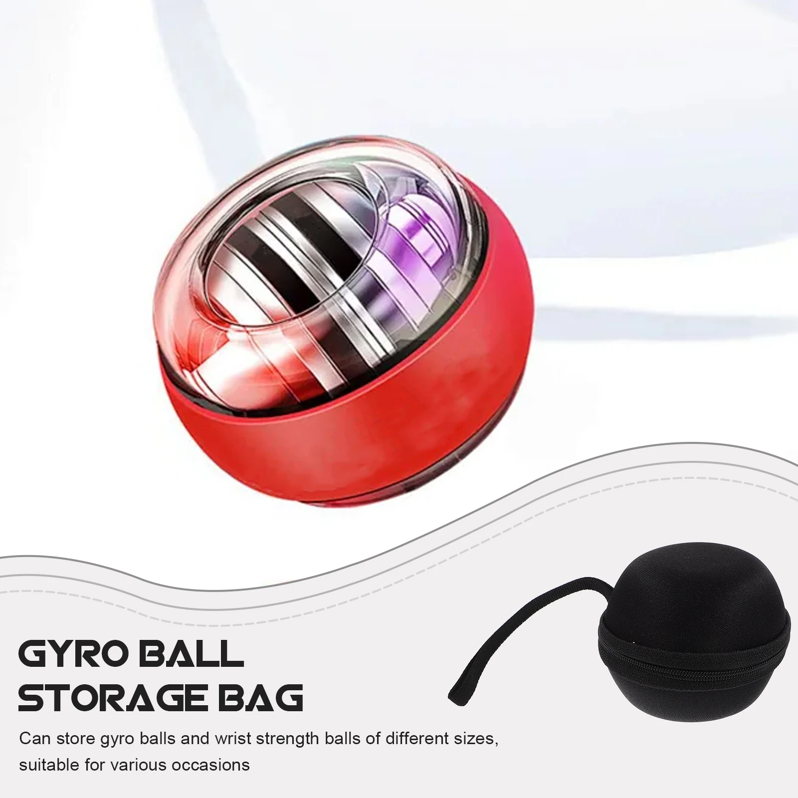 

3pcs Eva Wrist Storage Case Portable Gyro Ball Holder Zipper Hard Shell Protective Travel Organizer Waterproof Durable