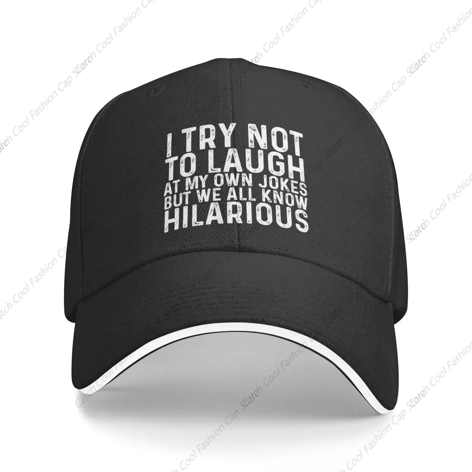 Trucker Baseball Cap I Try Not to Laugh at My Own Jokes But We All Know Hilarious Sandwich Duck Tongue Hat Adjustable Unisex