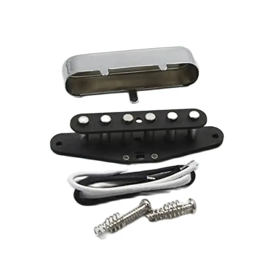 Electric Guitar Single Coil Neck Pickup Bobbin Set Chrome Pickup Cover for TL Guitar，Musical Instruments Accessories