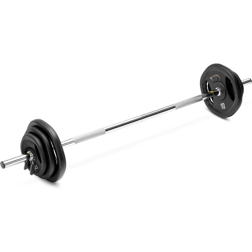 

Adjustable Body Pump Weight Set - 6 RPU Weight Discs, 2-pc Knurled Barbell (1.18"D), Bar Fits 1.25" Plates Only 40 pounds