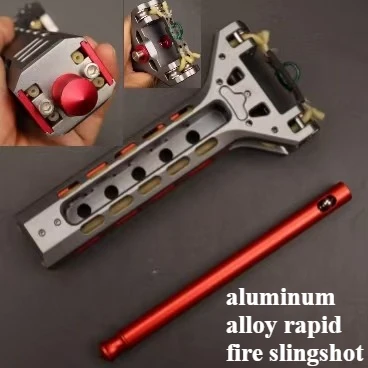

Creative CNC Aluminum Alloy Rapid Fire Slingshot Automatic Loading CNC Numerical Control Pulley EDC Slingshot Set Gift