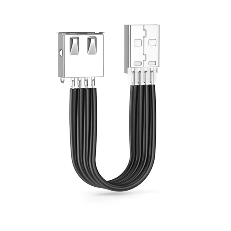 Super płaski, elastyczny kabel USB 2.0 A męski na żeński 90 kątowy przedłużacz do ładowania danych USB męski na żeński prawy/lewy/dół/do — zdjęcie produktu 3
