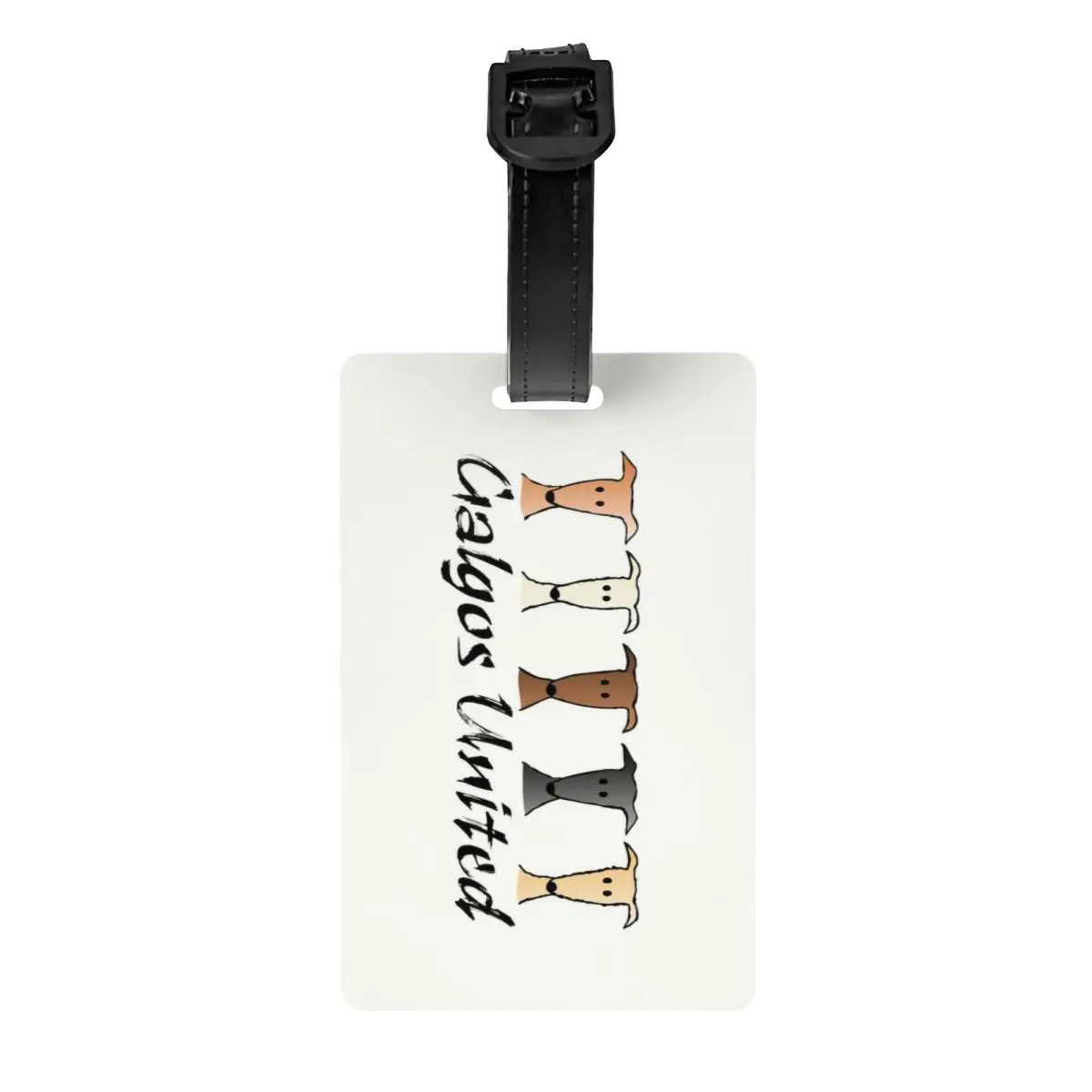 Custom Galgos United Greyhound Luggage Tag With Name Card Whippet Sighthound Dog Privacy Cover ID Label for Travel Bag Suitcase