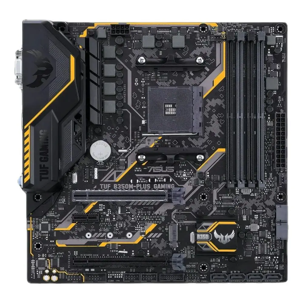 Imagem -02 - Placa-mãe B350 Asus Tuf B350m-plus Gaming para Ryzen 5700x 5700x3d 5800x3d Am4 para Ryzen 5600 5600g 5500 3600