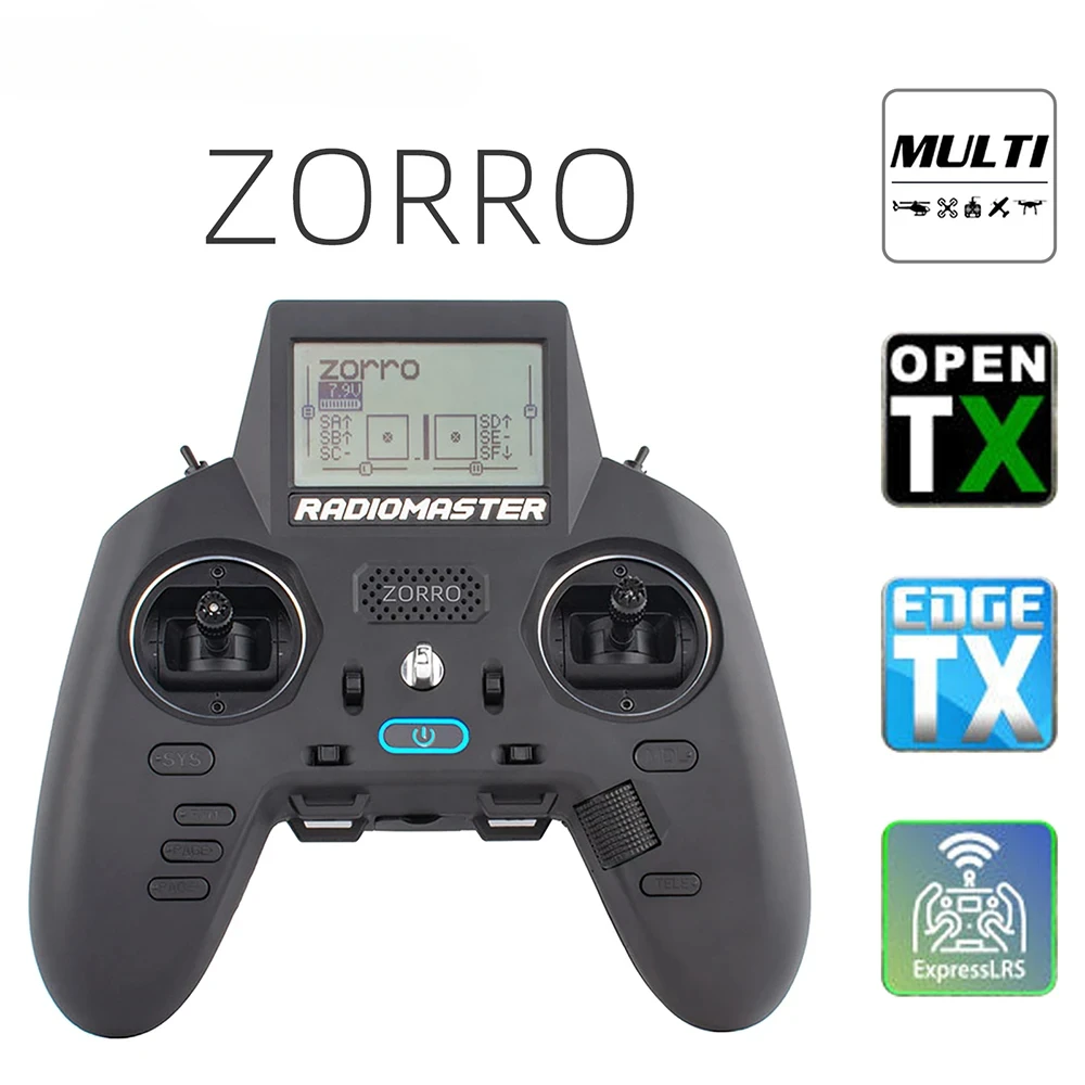 RC Controller RadioMaster Zorro ELRS 2.4 GHZ RC Controller CC2500 JP4IN1 RC Radio Transmitter Hall Gimbal Remote Control Heli