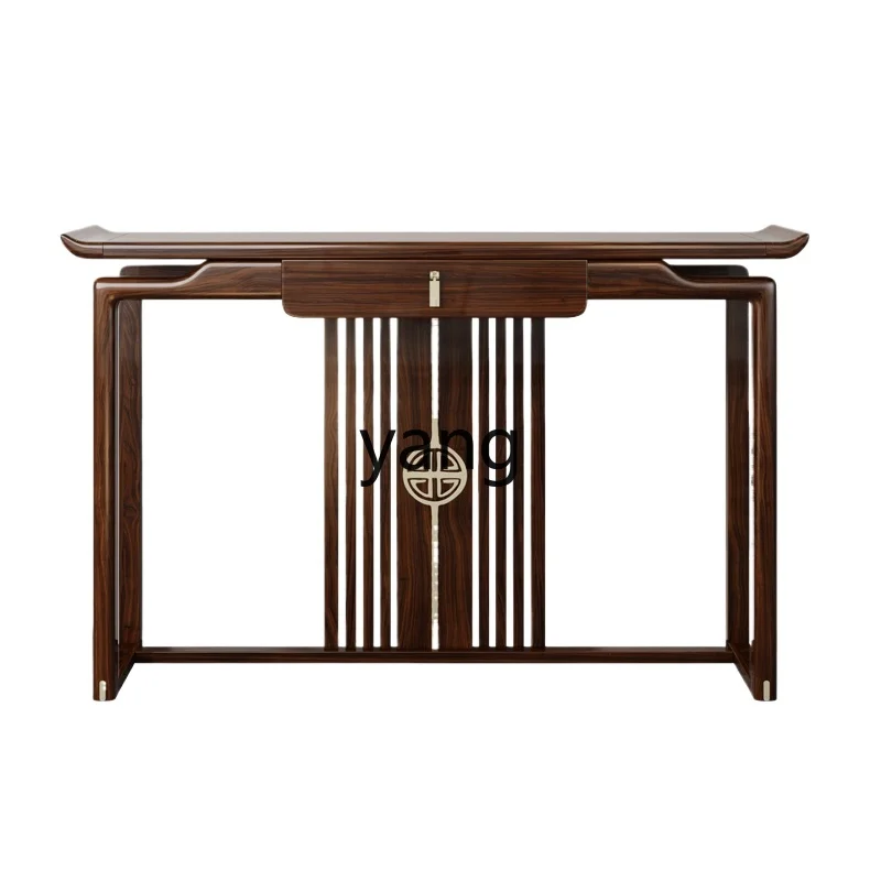 MM new Chinese entrance table, living room entrance door table against the wall, ultra-narrow solid wood entrance cabinet