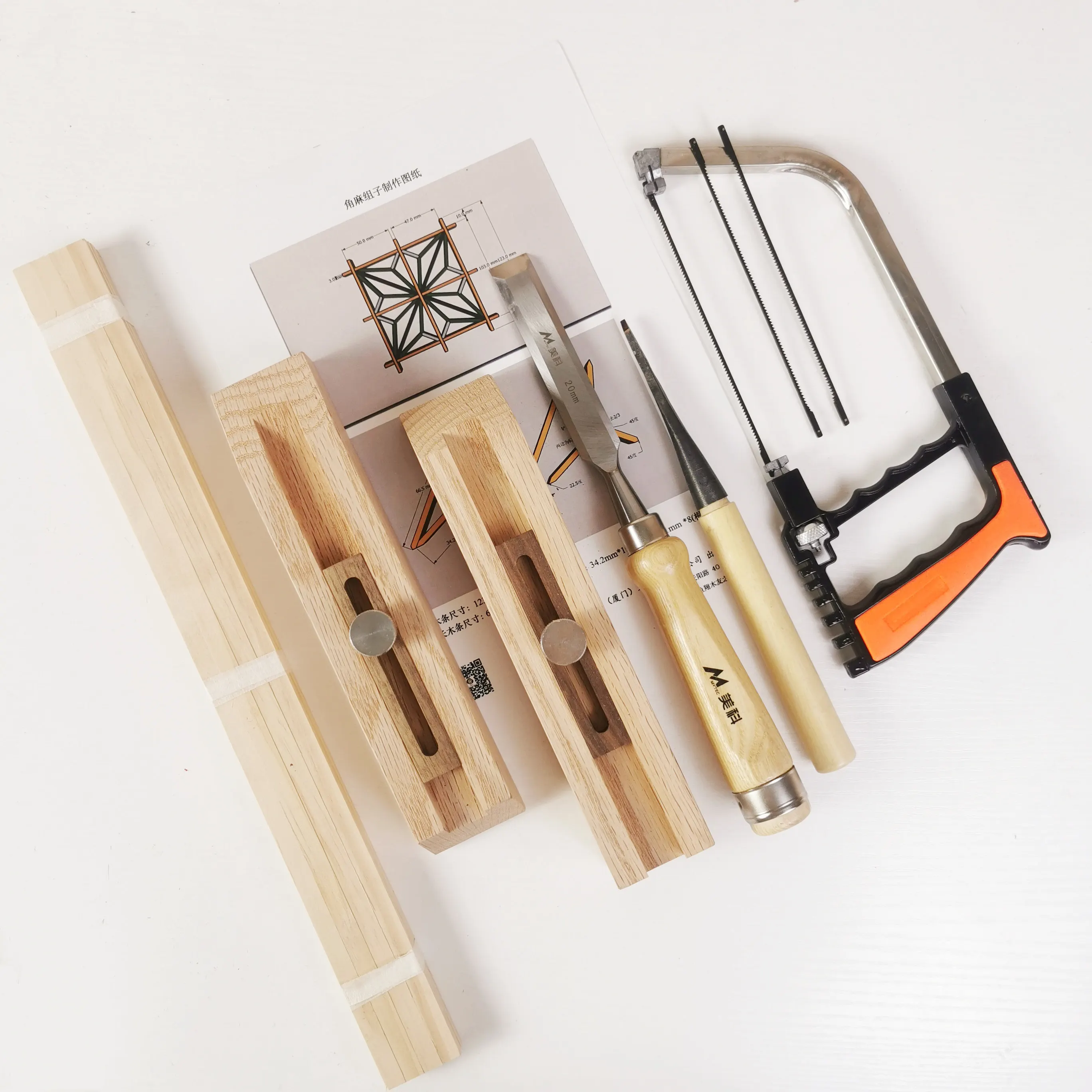 

Woodworking Inclined Edge Angle Shovel Platform Beech Wood Group Craftsmanship Material Package Beginner's Tool Kit Hand Tools