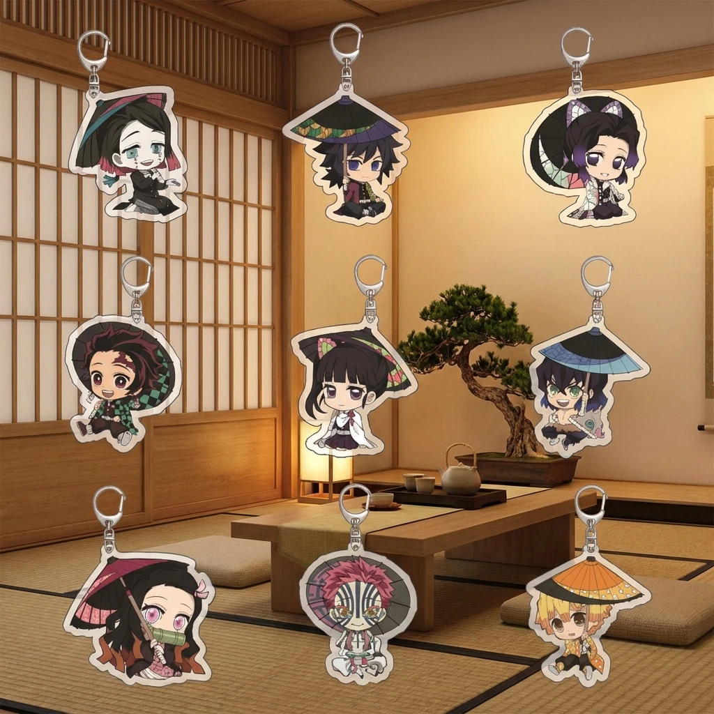 

Акриловый брелок для ключей в стиле аниме «Истребитель демонов» с персонажами Незуко, Танджиро, Зеницу, подвеска, аниме-мерч, подарок для фанатов, коллекционный предмет