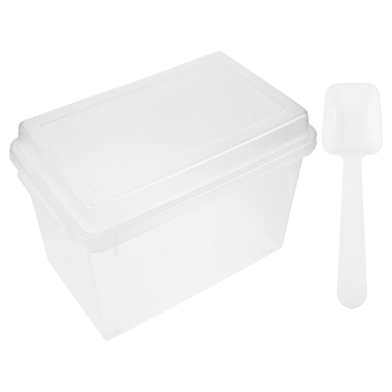 

1 Set Of Airtight Food Storage Containers Sugar Container With Spoon Clear Plastic Kitchen Pantry Organizer For Flour Cereal