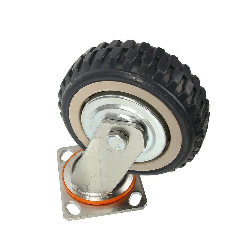 Roda universal cinza de 6 polegadas – Rodízios de alta temperatura e à prova de explosão projetados para equipamentos pesados com direção de 360 graus