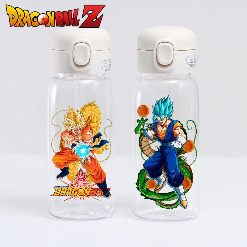 Dragon Ball 600ML Straw Plastic Water Bottle Children Large Capacity Portable Transparent Drinking Water Cup Aldult HolidayGifts