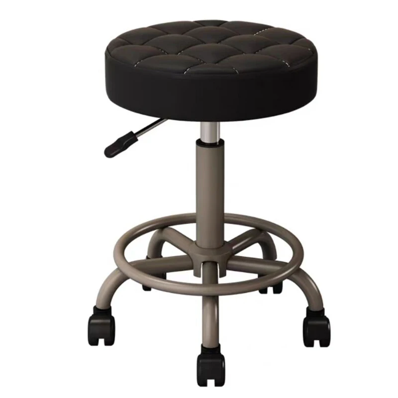 Hairdress Beauty Round Stool Barber Salon Chairs Makeup Work Chair Office Desk Stool With Wheels Swivel Lifting Stools Furniture