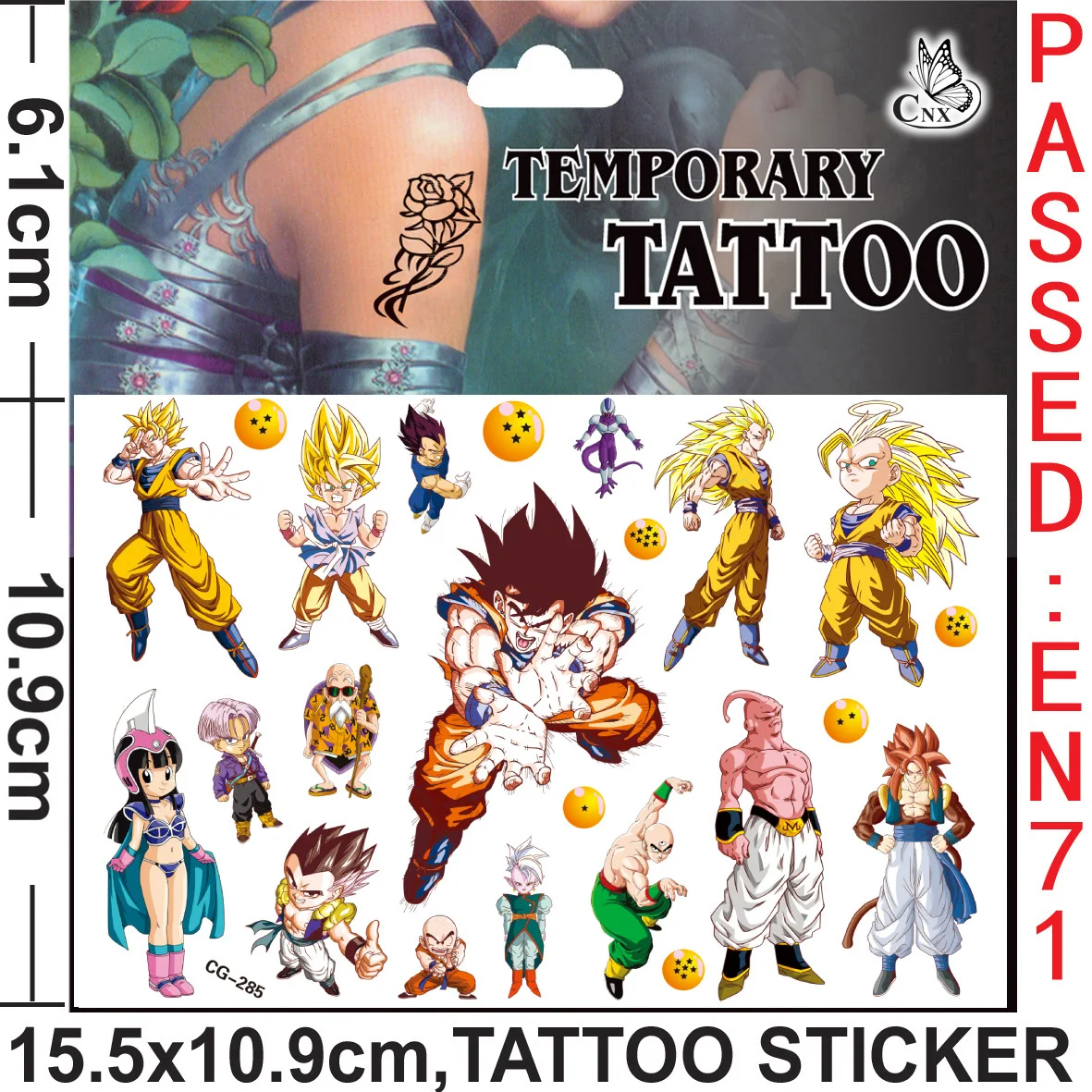 Anime Dragon-Ball Tattoo Sticker Children\'s Sticker Water Transfer Printing Stickers for Children\'s Day Rewards Cute Stickers