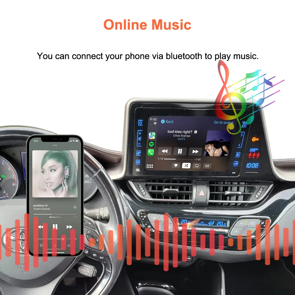 Bonroad Wireless Carplay Android Auto Decoder For TOYOTA Touch2 Entune2.0 Highlander Tundra Sienna Prius Yaris Camry CHR Module – Detail 11