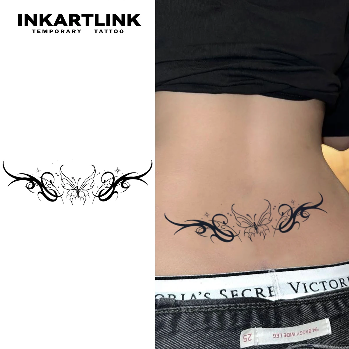 Butterfly Temporary Tattoo,Lasts To 15 Days New Technology Magic Waterproof Semi Permanent Sticker,For Women's Party.