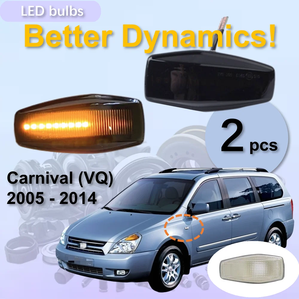for Kia Carnival VQ 2005 - 2014 Lamp Sequential LED Indicator Side Marker Turn Signal Light Accessories