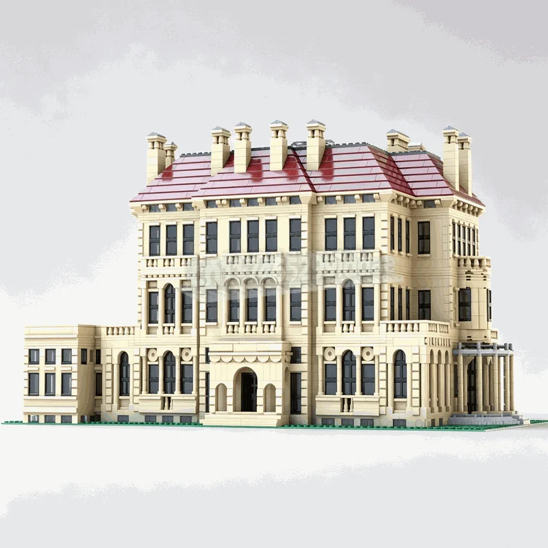 7894PCS The Breakers Newport Mansion Historic Architecture Building Blocks MOC Custom DIY Assembly Creative Model Gift Display