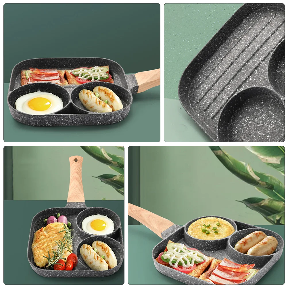 

1Pc WearResistant Bottom NonStick Breakfast Pan Steak Pan With HeatInsulated Handle Suitable For All Stoves