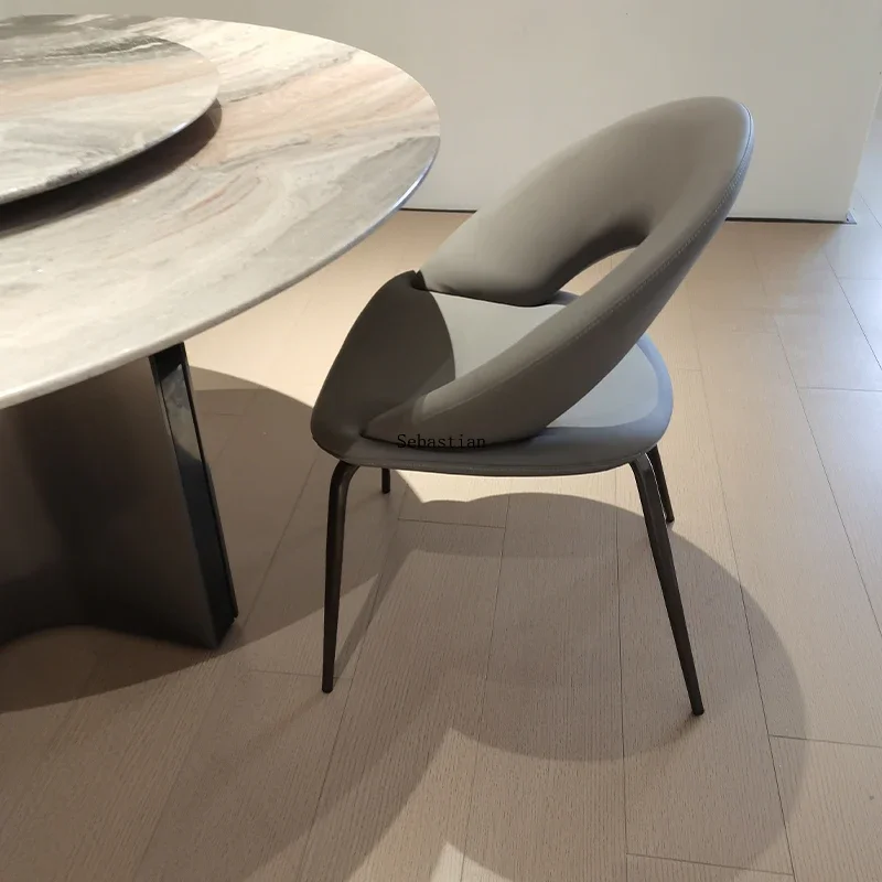 Minimalist Hotel Soft Package Backrest Dining Chair Western Restaurant Dining Chair Villa Model Room Leisure Negotiation Chair