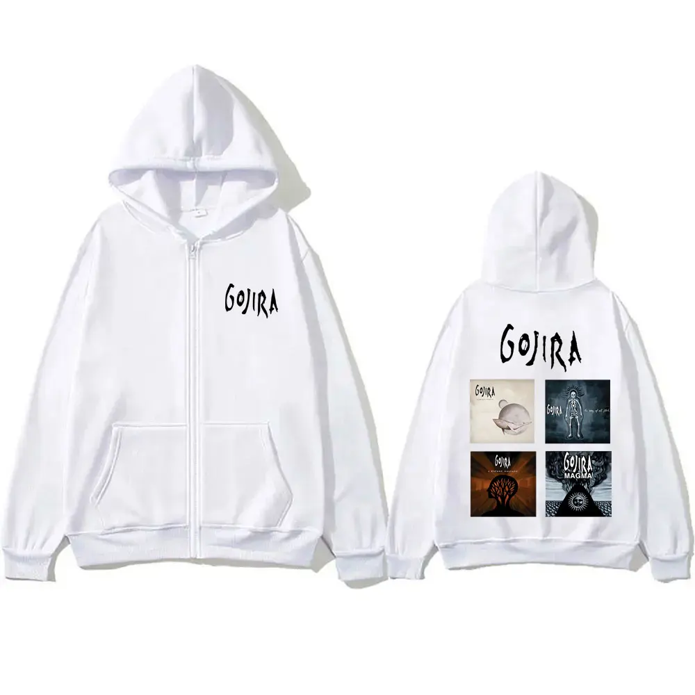 Rock Metal Band Gojira From Mars To Sirius Print Zipper Hoodie The Way of All Flesh Zip Up Jacket L'Enfant Sauvage Hoodies Coat