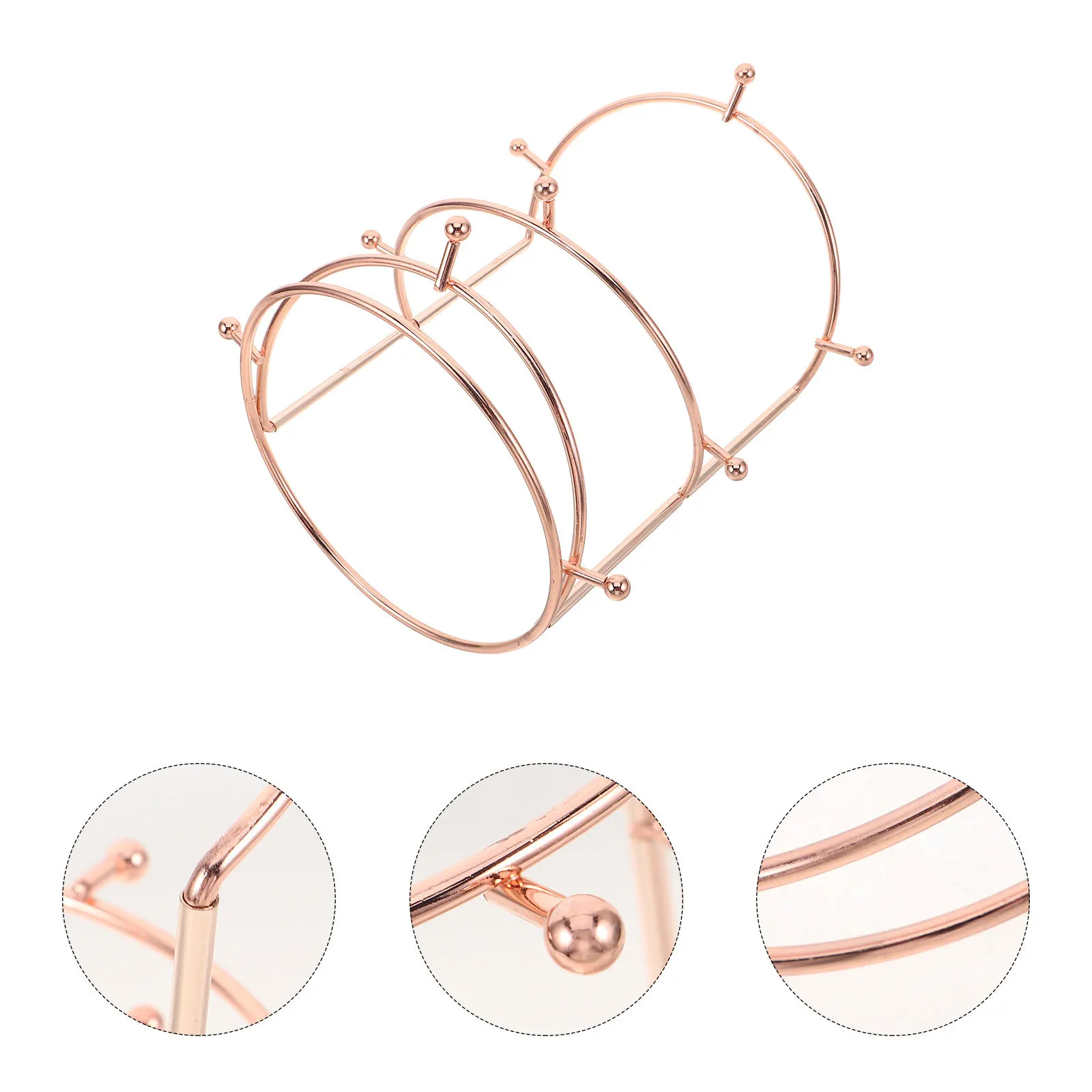 

3 Tier Gold Crown Display Stand Tiara Organizer Hair Accessories Storage Rack for Wedding Bridal Studios Crown Display