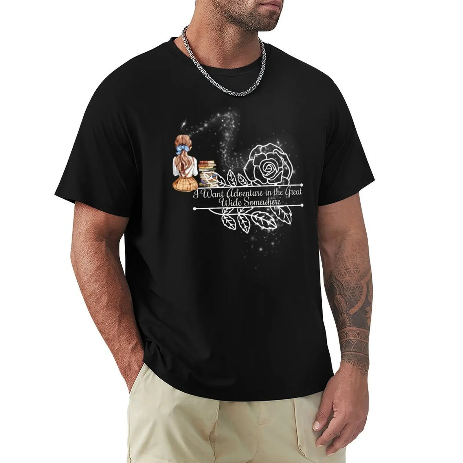 

Belle - I Want Adventure in the Great Wide Somewhere T-Shirt Holiday Party Tee Shirt