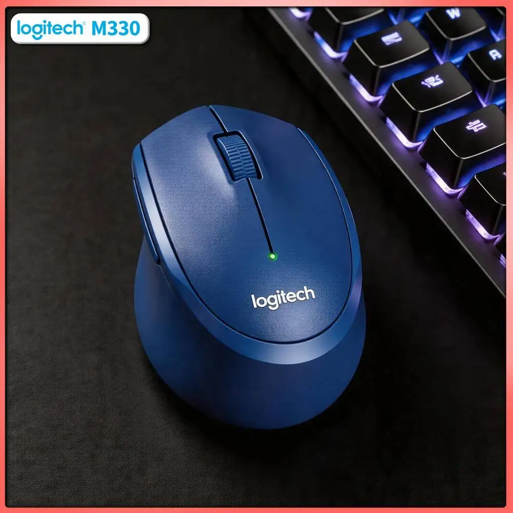 Logitech M330 Wireless Silent Mouse High Precision 2.4G Optical Tracking Quick Glide for Laptop PC Mac Desktop Mat