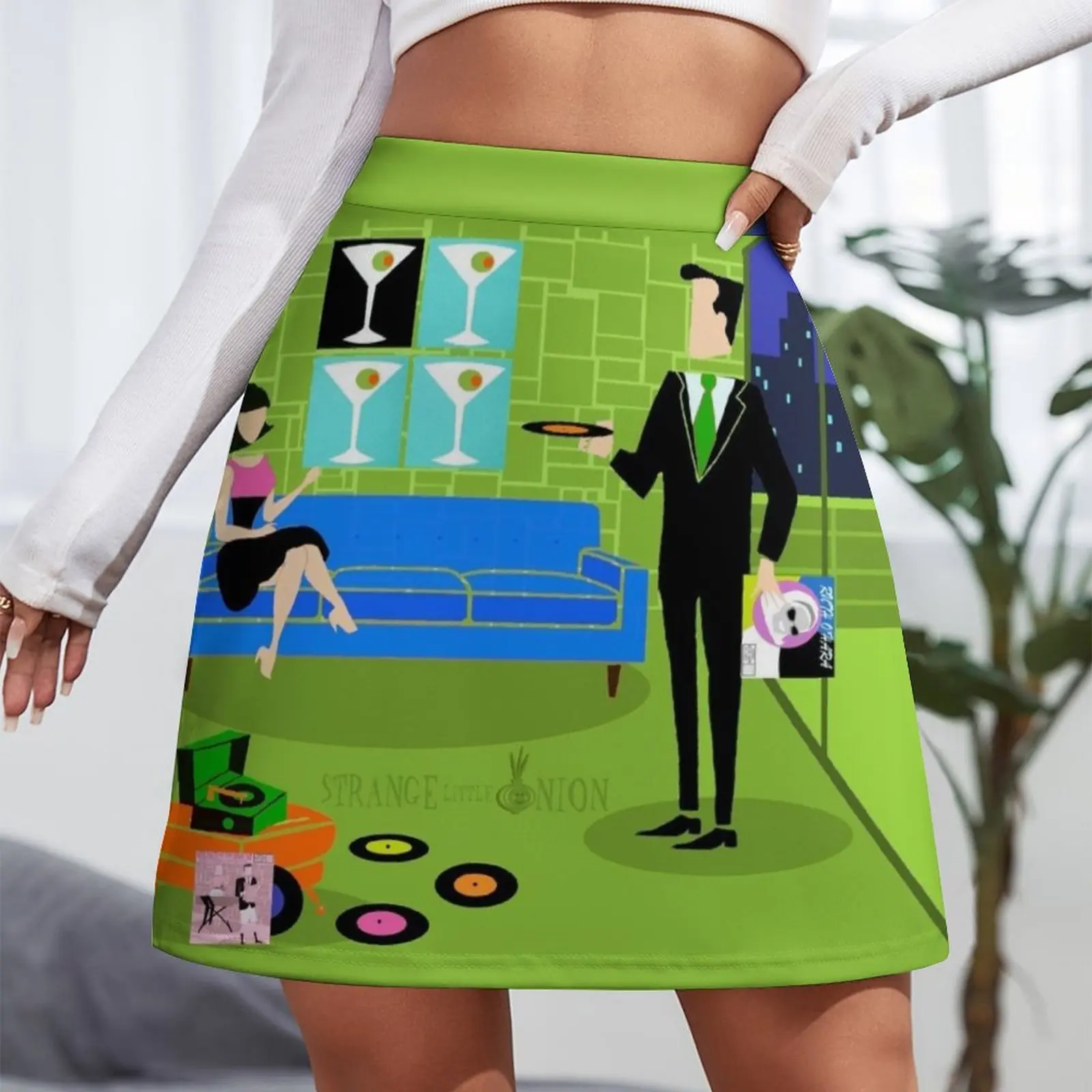 Retro Urban Cartoon Couple Mini Skirt women's summer clothing 2023 90s aesthetic