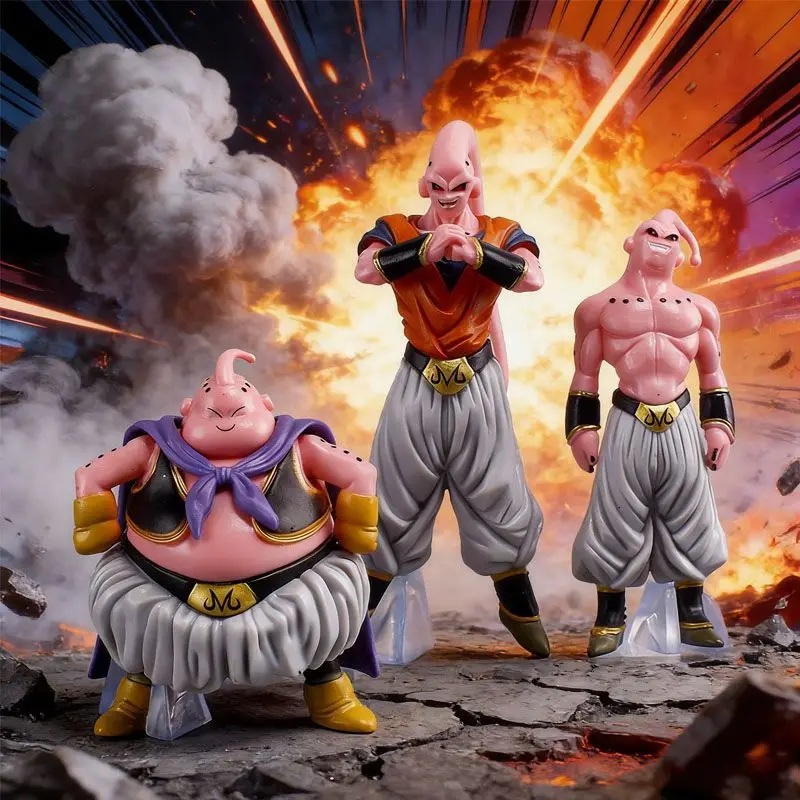 Dragon Ball Majin Buu Cartoon Cute Figure Model Kawaii 2D Mini Figure Toy Desktop Ornament Toy Animation Peripheral Wholesale view 4