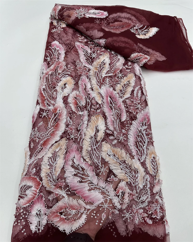 Latest High Quality Classic Very Soft Eligant Delicate Embroidery Tulle Sequin Fabric For Wedding Party Dress