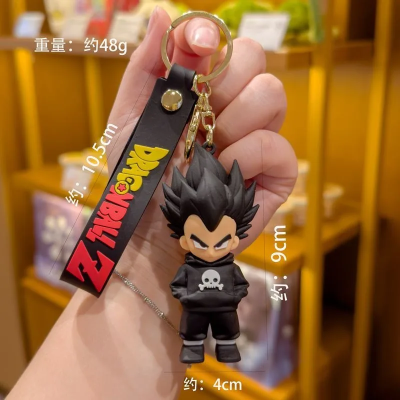 Dragon Ball Sun Wukong Vegeta dibujos animados Anime muñeca de silicona llavero moda Cool bolsa decoración colgante regalo para niños