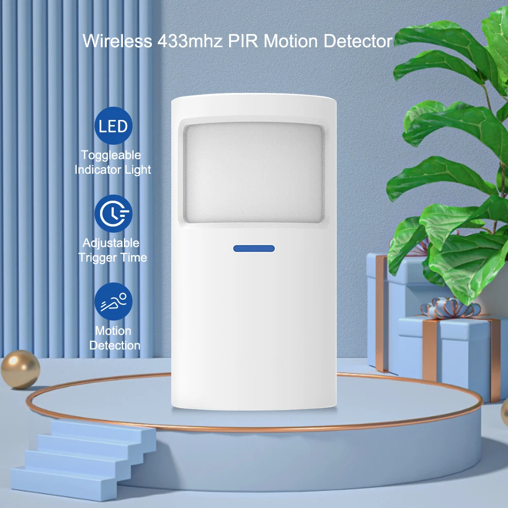 TAIBOAN PIR Motion Sensor Smart Home Human Infrared Detector Compatible 433Mhz Wireless Security Alarm System Work with TUYA