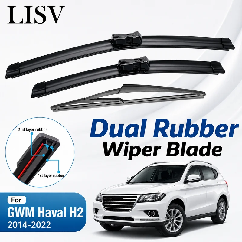 Front Rear Wiper Blades Set For GWM Haval H2 2014-2022 Windscreen Windshield Back Window Washer Blades 2016 2017 2018