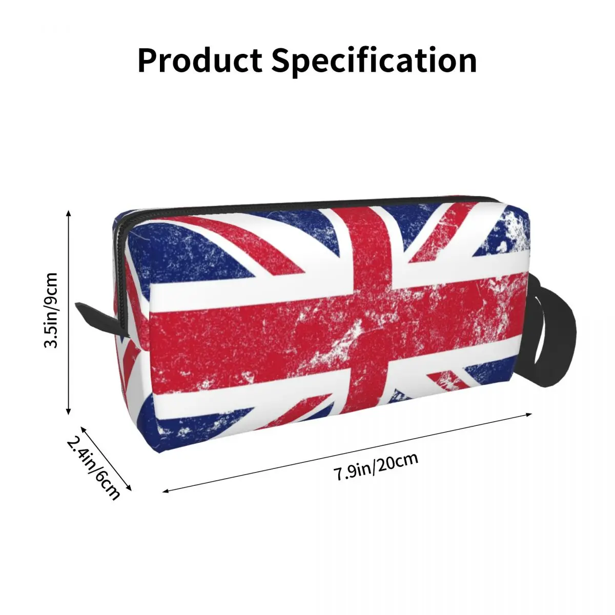 Distressed Union Jack Flag Makeup Bag Cosmetic Organizer Storage Dopp Kit Toiletry Cosmetic Bag for Women Beauty Pencil Case