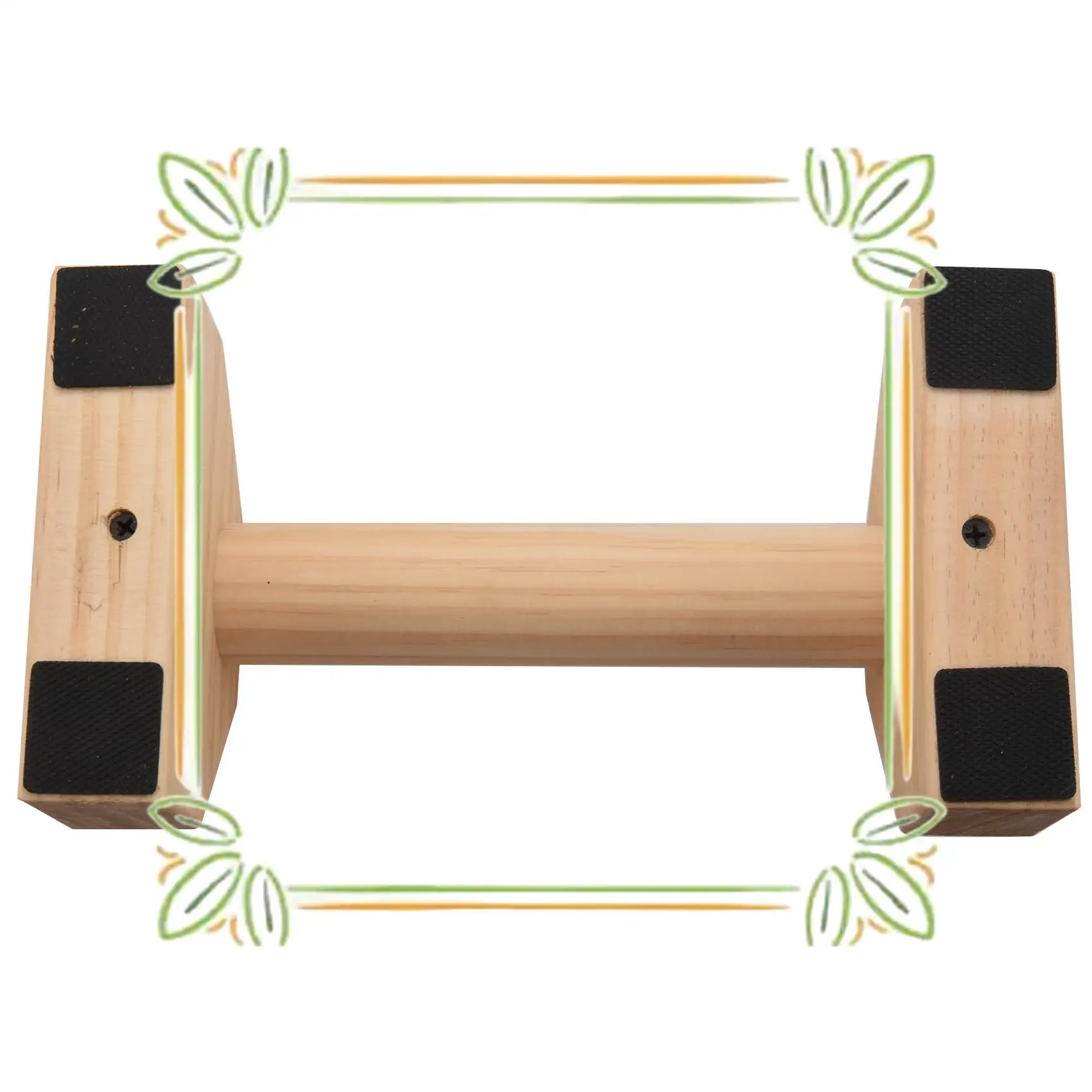 

1 Pair Parallettes Gymnastics Calisthenics Handstand Bar Wooden Fitness Exercise Tools Training Gear Push-Ups Double Rod Stand