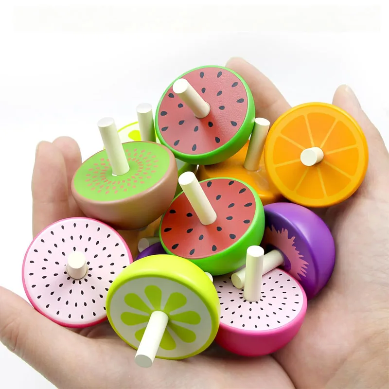 12/6PCS Fruit Spinning Tops for Kids Classic Vintage Gyroscope Educational Toys Classroom Prizes Birthday Gifts Party Favors