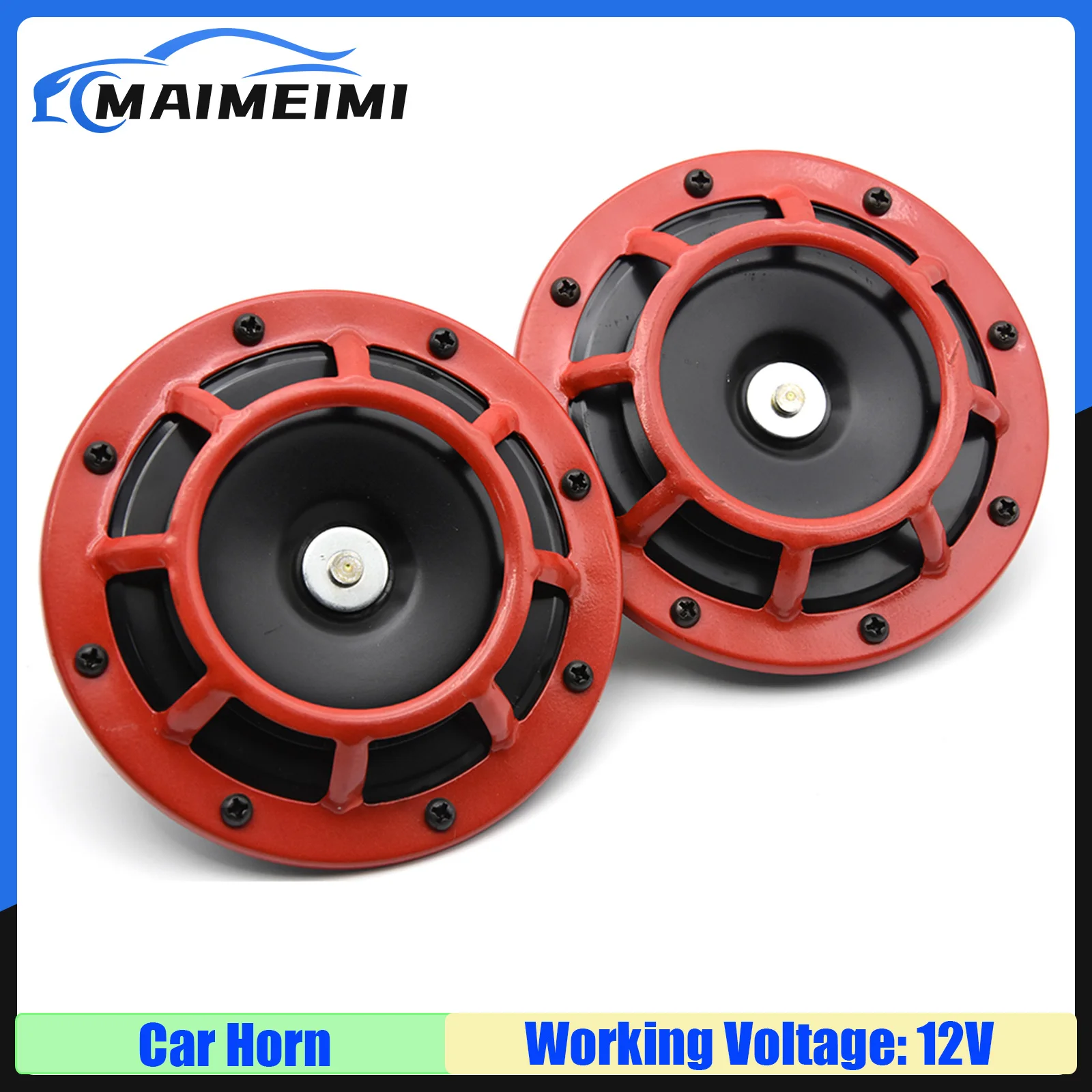 Bocina eléctrica de 12V y 115DB para coche, altavoz fuerte para motocicleta, a la moda, color rojo, accesorios para automóvil