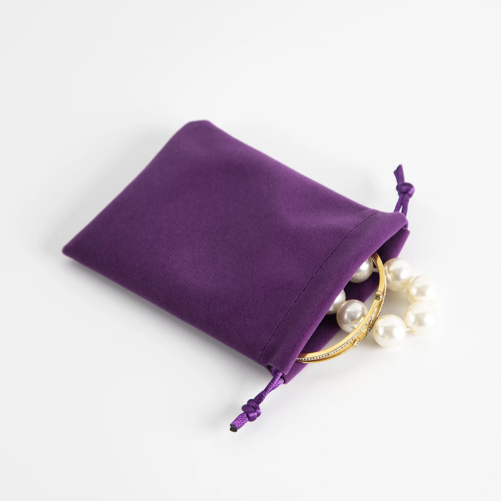 5Pcs Purple Velvet Drawstring Jewelry Accessory Bag Wedding Party Gift Packaging New Year Candy Storage Organizer Sachet Pouches