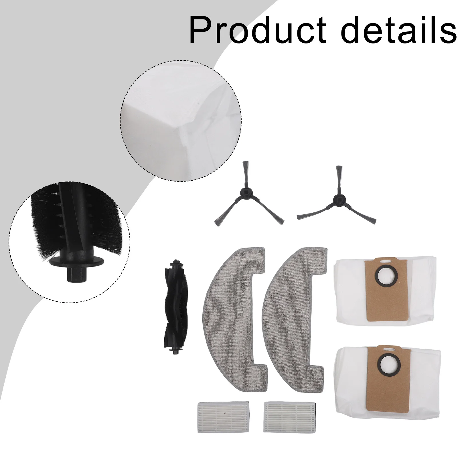 

Vacuum Accessory Set Robot Vacuum Kit Side Brush Filter Main Brush Nonwoven Fabric Accessory Robot Maintenance