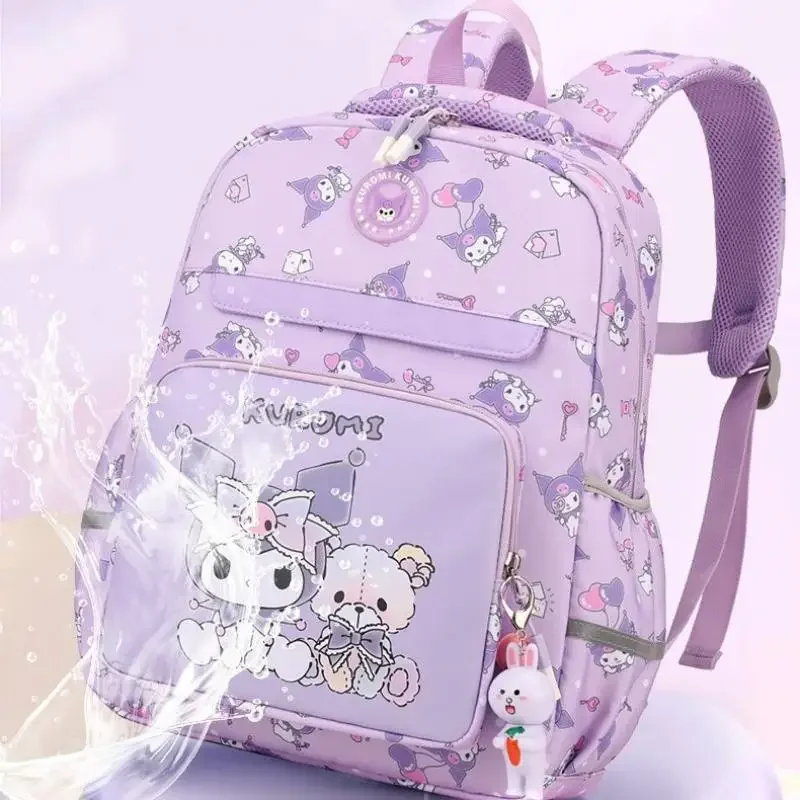 حقيبة ظهر جديدة للأطفال من Hello Kittys حقيبة مدرسية ذات سعة كبيرة للطالبات من Kuromi مطبوع عليها رسوم كرتونية Kawaii قابلة للتنفس