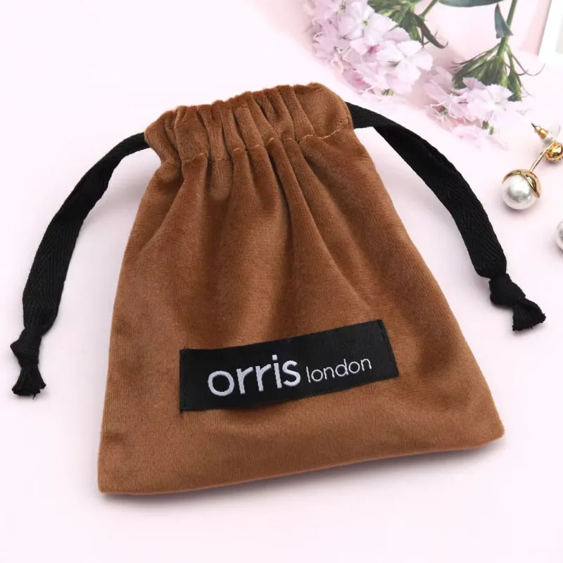 Higher Quality Velvet drawstring Pouch Jewelry Logo Packaging Bag