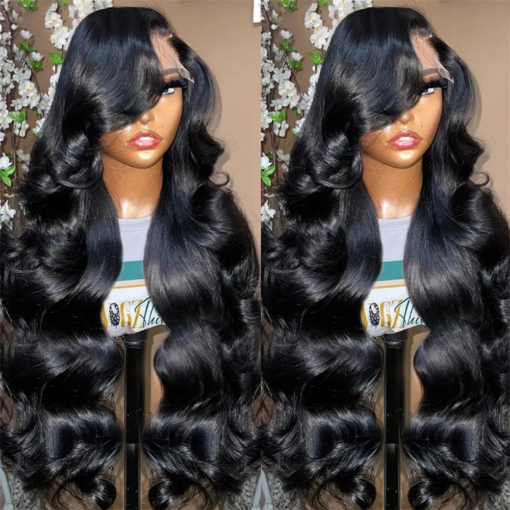 Transparent 13x4/13x6 Lace Front Human Hair Wigs Pre Plucked 36Inch Brazilian Body Wave 360 Lace Frontal Wigs Remy Glueless Wig