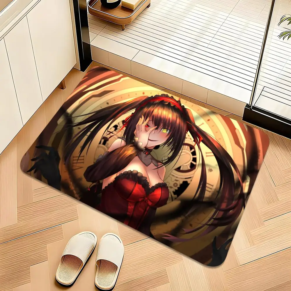 Tokisaki Kurumi Anime Floor Mat Welcome Mat Entrance Doormat Balcony Bathroom Floor Mats Non-slip Rug Bedroom Carpet