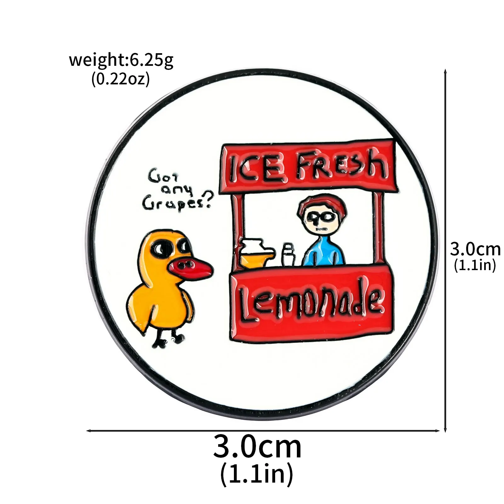 الكرتون الحيوان بطة المينا بروش حصلت على أي عنب ؟ دبوس الإبداعية مضحك شارة الرجال النساء على ظهره مجوهرات هدية الملحقات #6