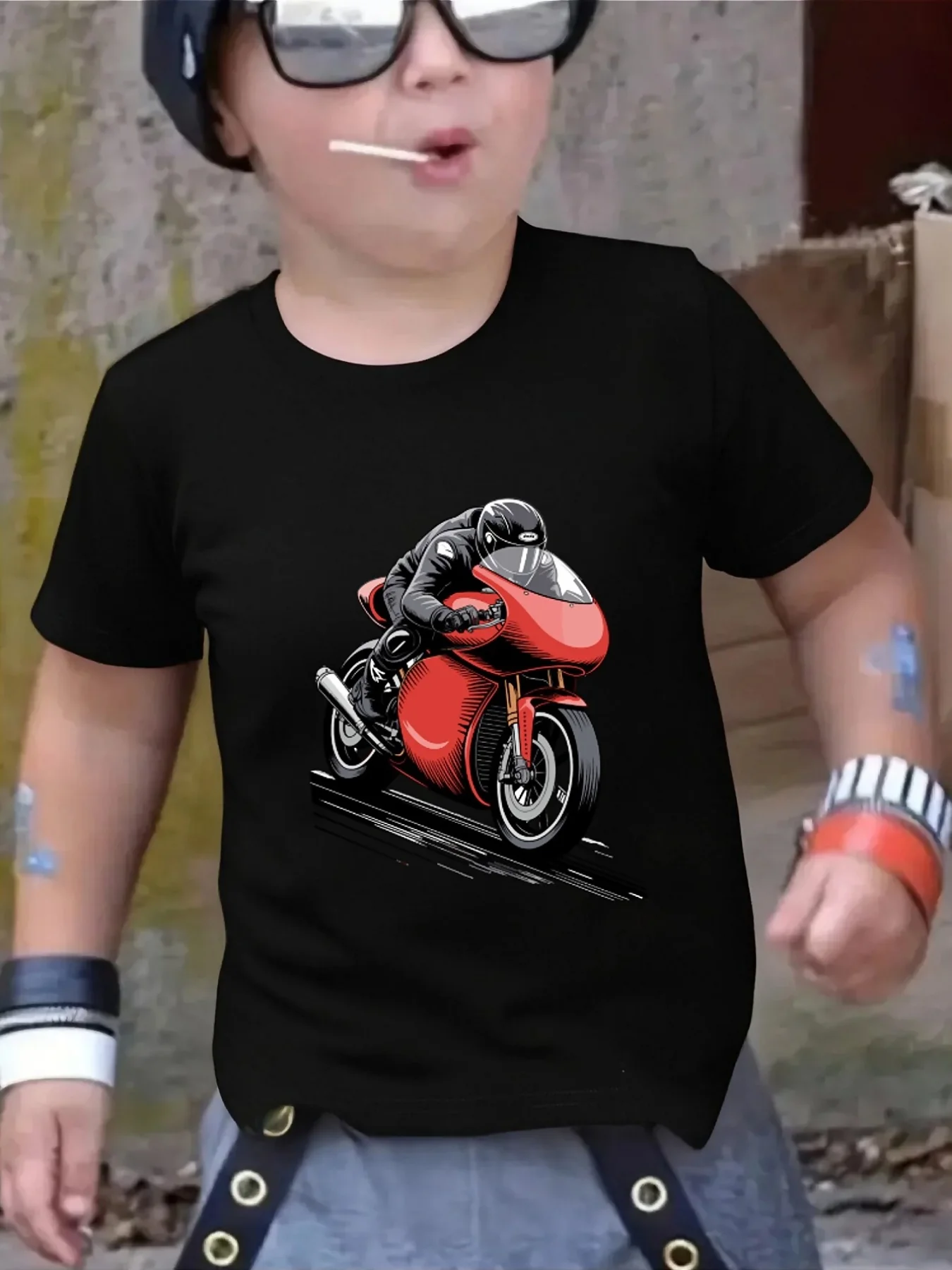 Cute Sea Fishing Bass Boat Rod Print Family Matching T Shirt Boys Girls Short Sleeve Parent Child Soft Cotton Casual Tops