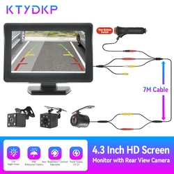 4.3 Inch Car Reverse Camera Monitor, HD Rear View Backup Parking Aid with LCD Screen, Easy Installation Universal Fit