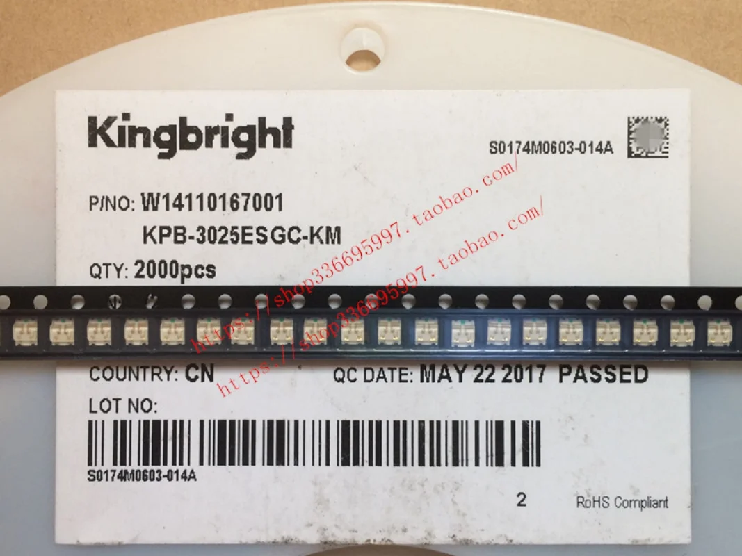 

100pcs/ Kingbright this KPB-3025ESGC-KM patch 3227 four-legged red-green two-color LED luminous tube