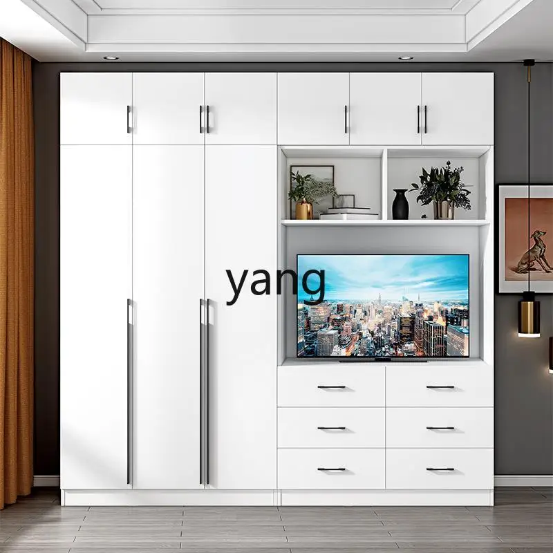 

LMM new simple background wall wardrobe TV cabinet integrated combination wall living room belt