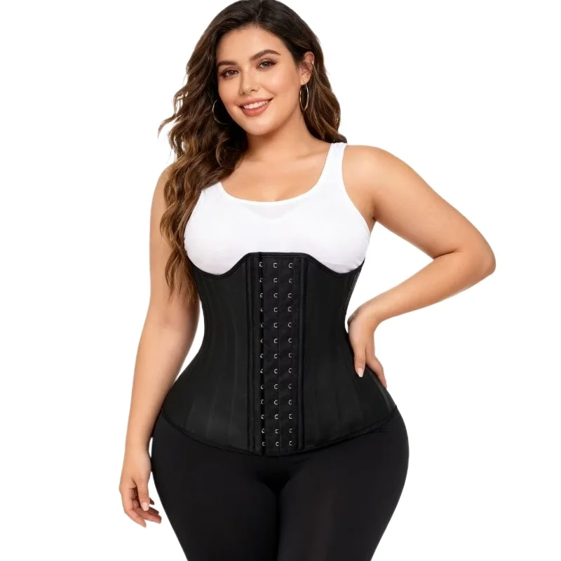 

Латексный корсет-утяжка для женщин с 25 стальными косточками, корректирующий пояс для живота, пояс для похудения, утягивающее белье для поддержки спины