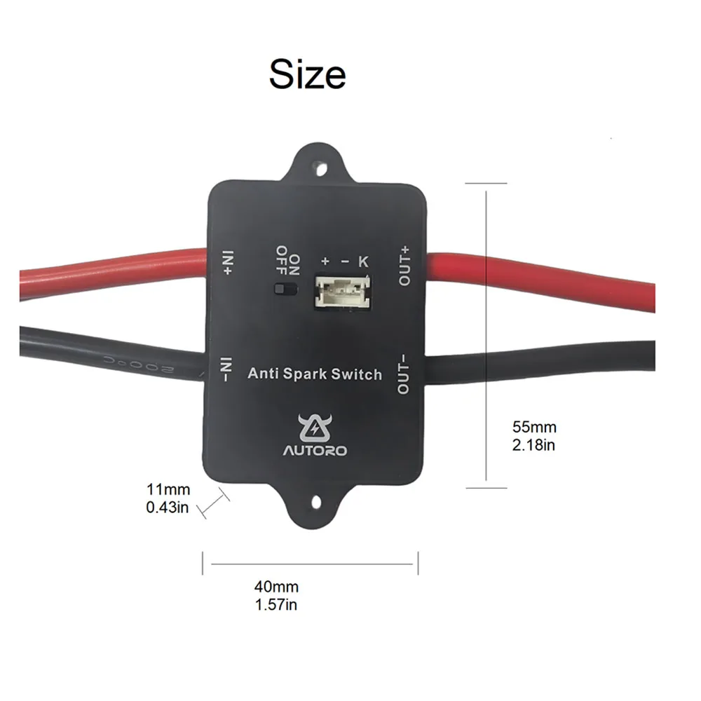 Autoro AS100 안티 스파크 전원 스위치 100A 84V DC – ESC 전기 스케이트보드 스쿠터 RC 자동차 보트 전기 자전거 등을 위한 XT90 커넥터
